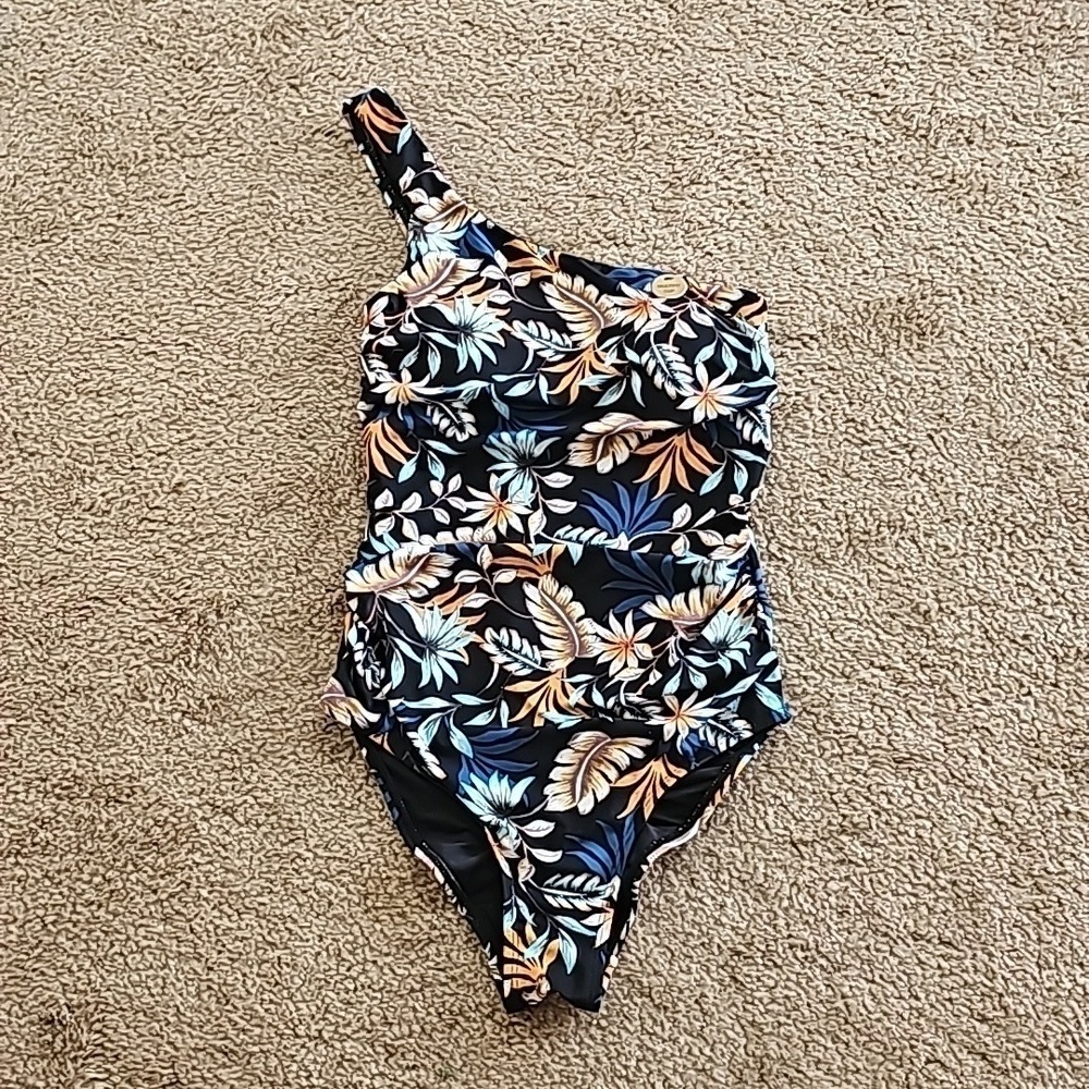 Nip Tuck Rhonda One Shoulder Swimsuit Floral Size 4